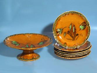 Majolika-Obstservice. Wessel-Bonn, um 1920 