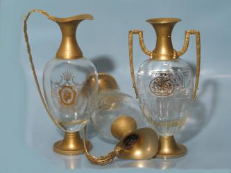 Drei Schnapsflaschen. Belgien um 1900 