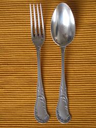 Jugendstil-Gabel und Löffel. Deutsch um 1900 