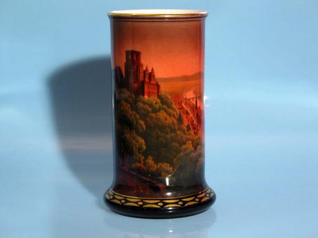 Steingutvase mit Landschaft. Um 1920 