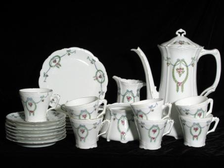 Jugendstil-Kaffeeservice 6 Pers. Um 1910 