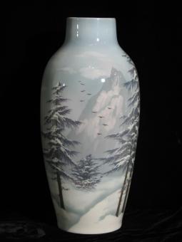 Vase mit Winterlandschaft. Deutsch ca. 1930-1950 