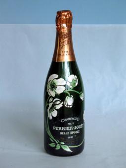 Handbemalte Champagnerflasche. 1989 